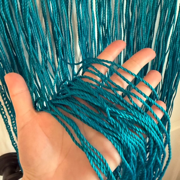 Handmade Turquoise Teal Macrame Beach Cover Up Unisex Tulum Mexico Unique OS - Picture 3 of 7